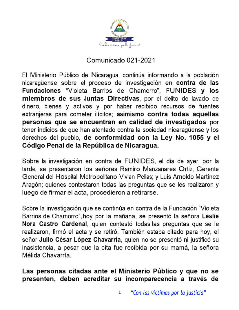 comunicado-21-ministerio-publico-nicaragua